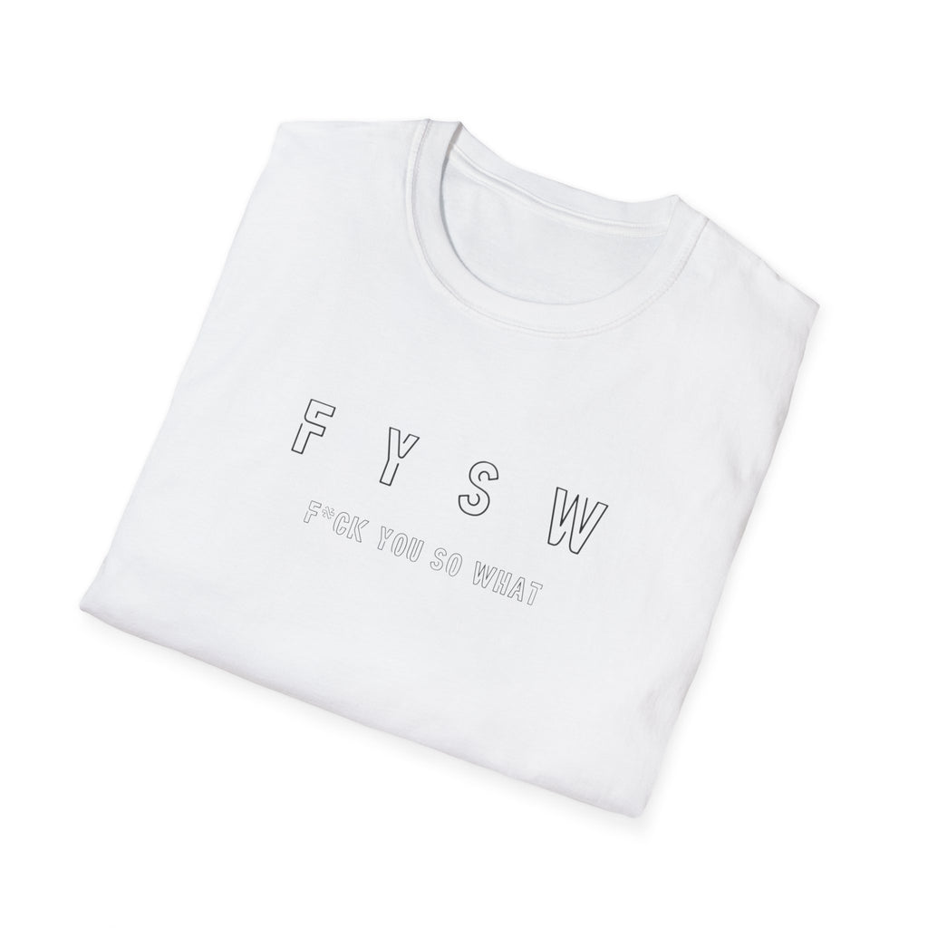 FYSW Outline Logo T-Shirt | Minimal Typography, White Crew Tee