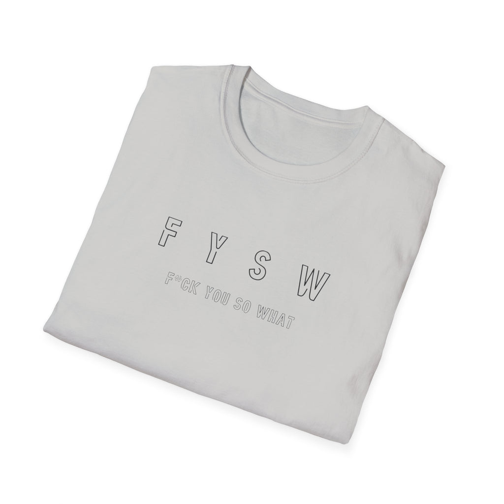 FYSW Outline Logo T-Shirt | Minimal Typography, White Crew Tee