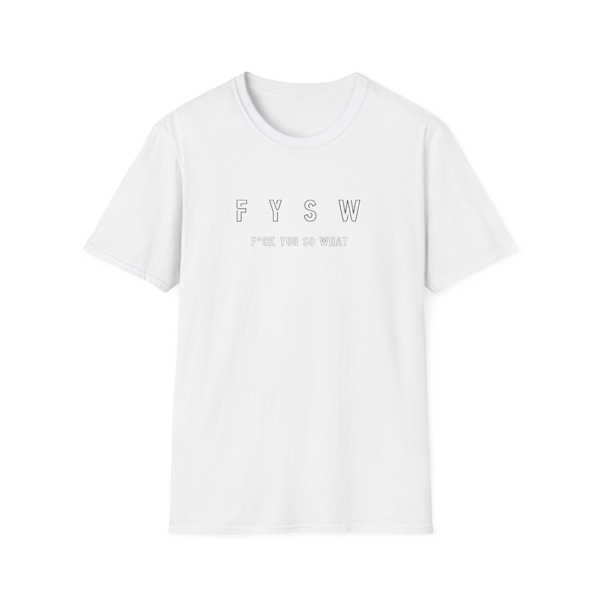 FYSW Outline Logo T-Shirt | Minimal Typography, White Crew Tee