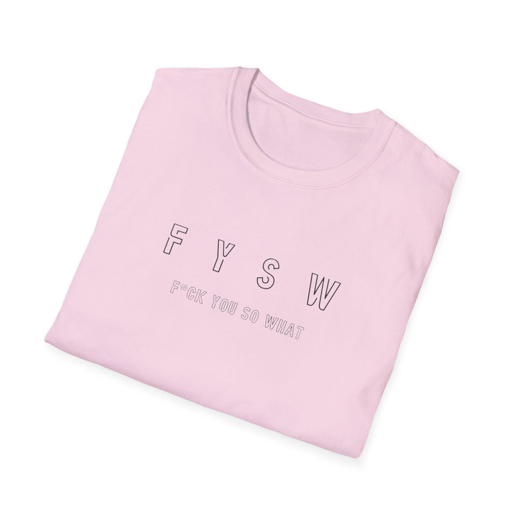 FYSW Outline Logo T-Shirt | Minimal Typography, White Crew Tee