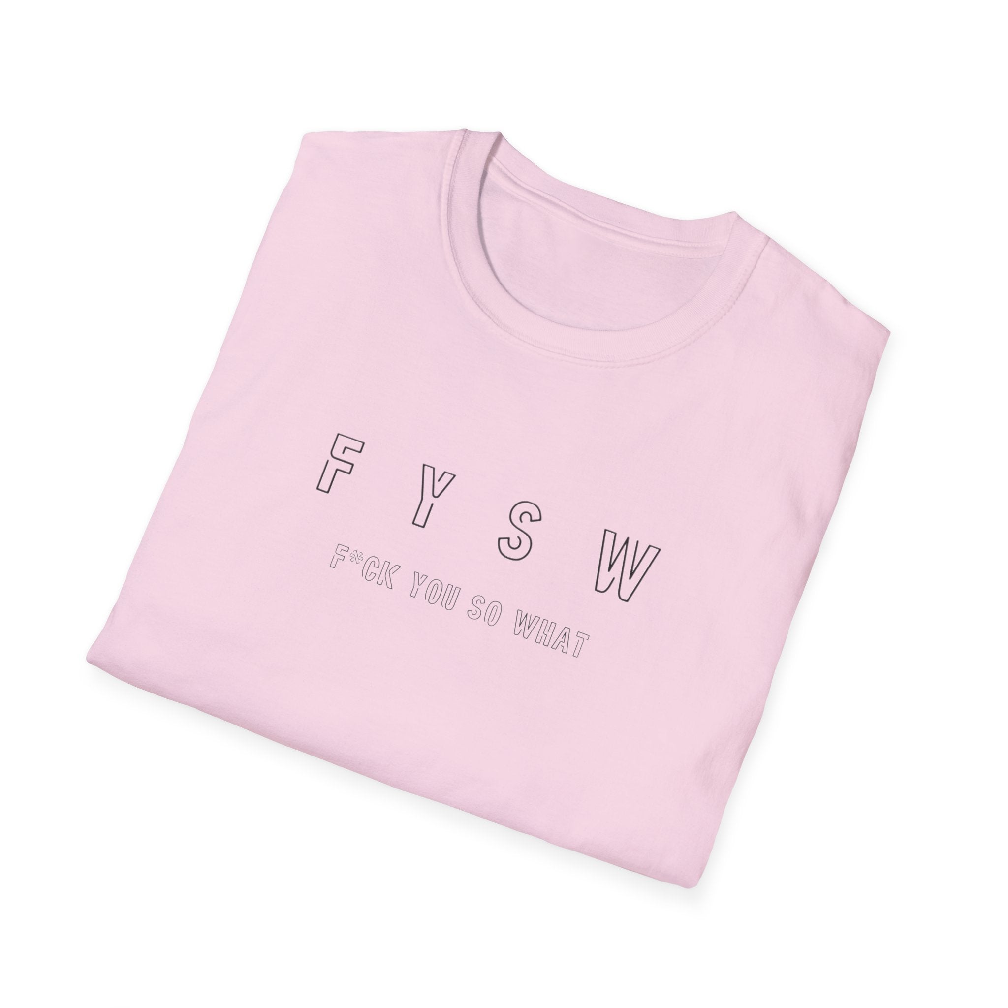 FYSW Outline Logo T-Shirt | Minimal Typography, White Crew Tee