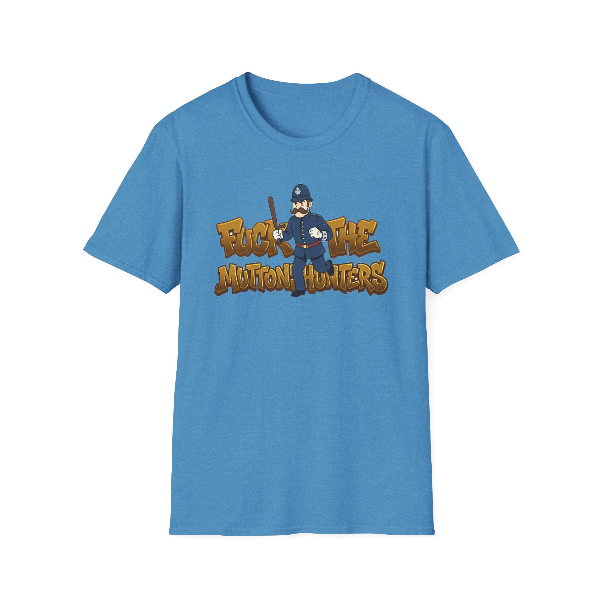 Muttonshunters T-Shirt | Cartoon Cop Character, Gaming Logo Tee