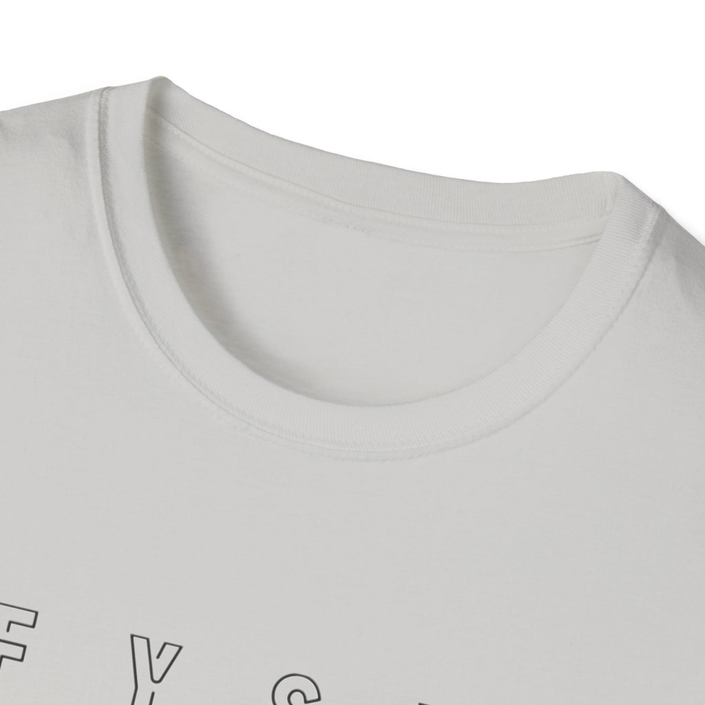 FYSW Outline Logo T-Shirt | Minimal Typography, White Crew Tee