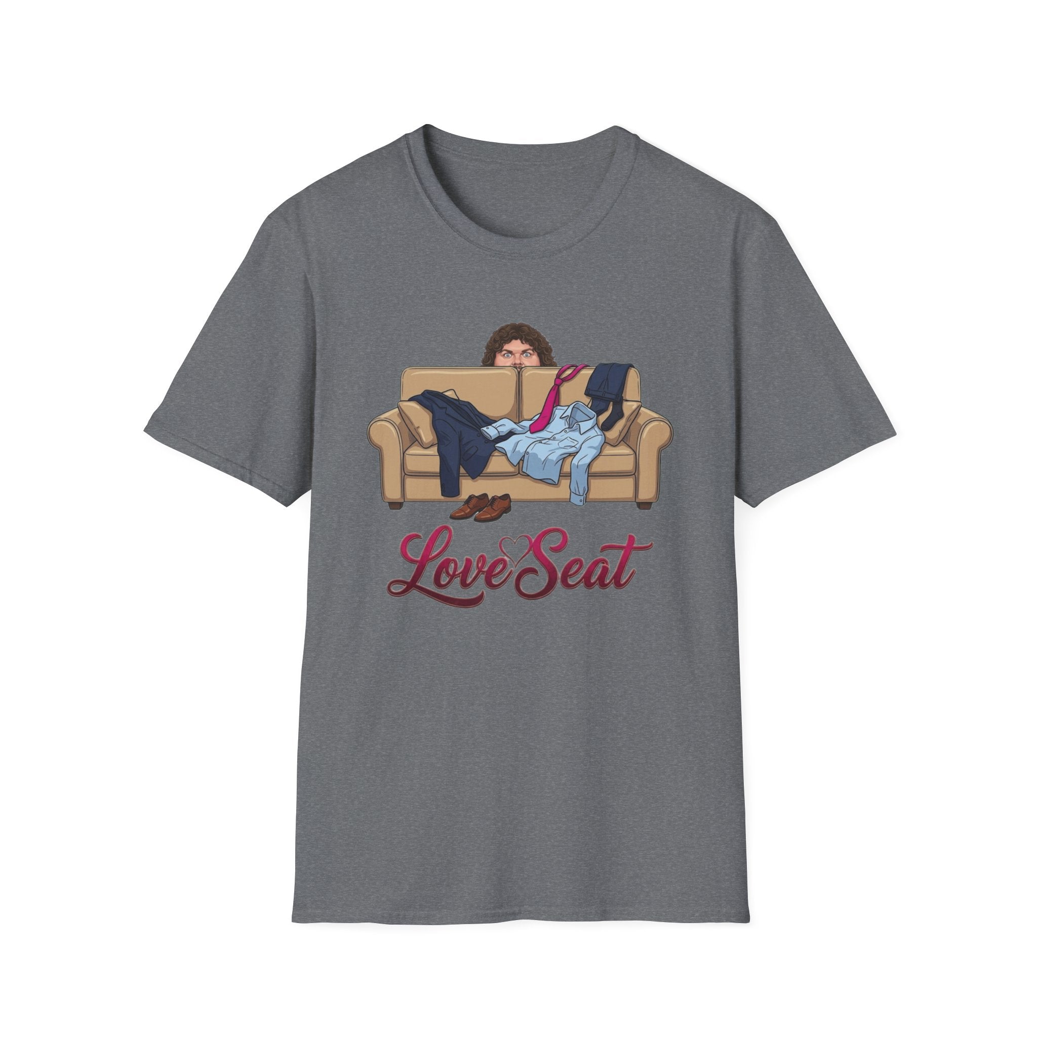 Love Seat T-Shirt | Couple on Couch Illustration