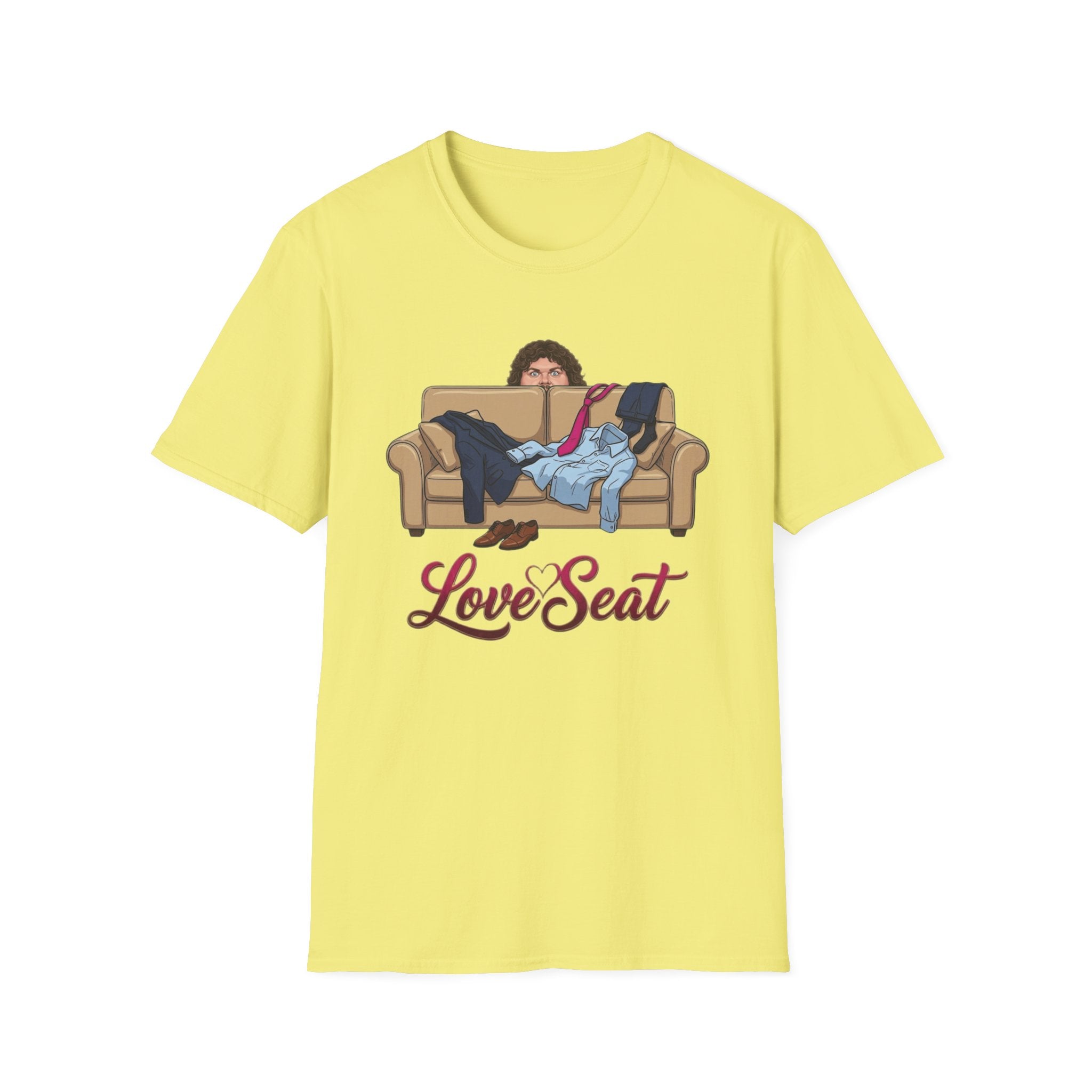 Love Seat T-Shirt | Couple on Couch Illustration