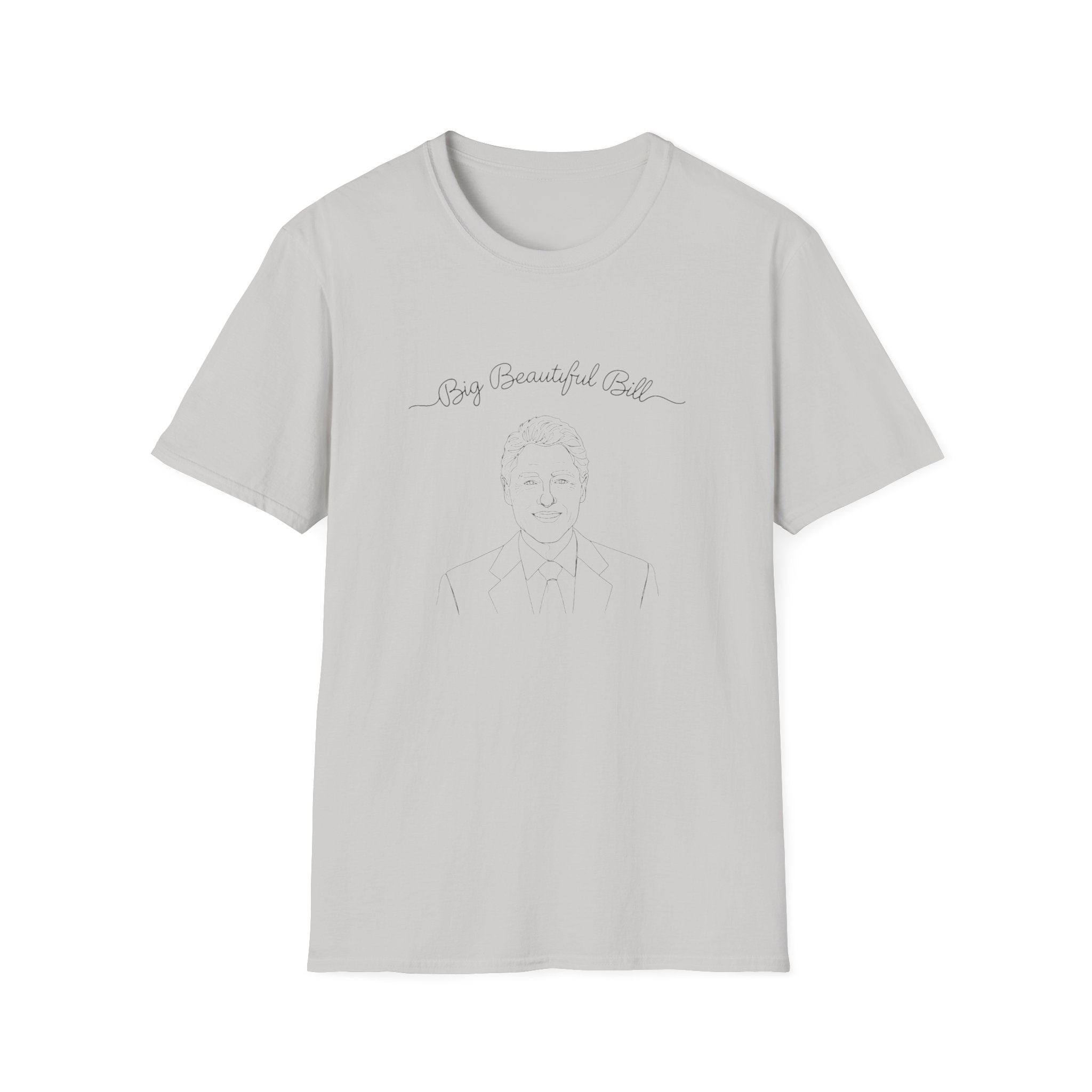 Big Beautiful Bill T-Shirt | Minimal Line Art Portrait, Small Back Logo
