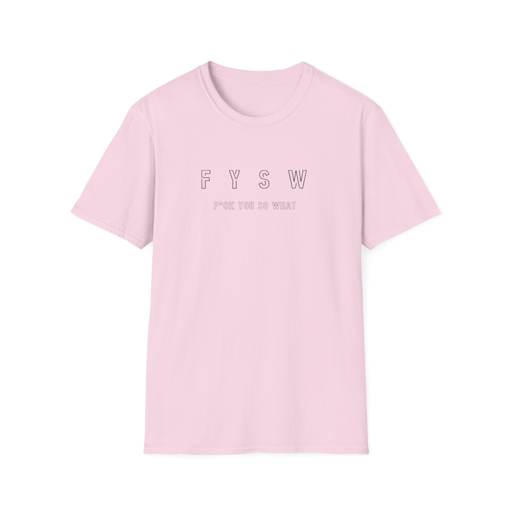 FYSW Outline Logo T-Shirt | Minimal Typography, White Crew Tee