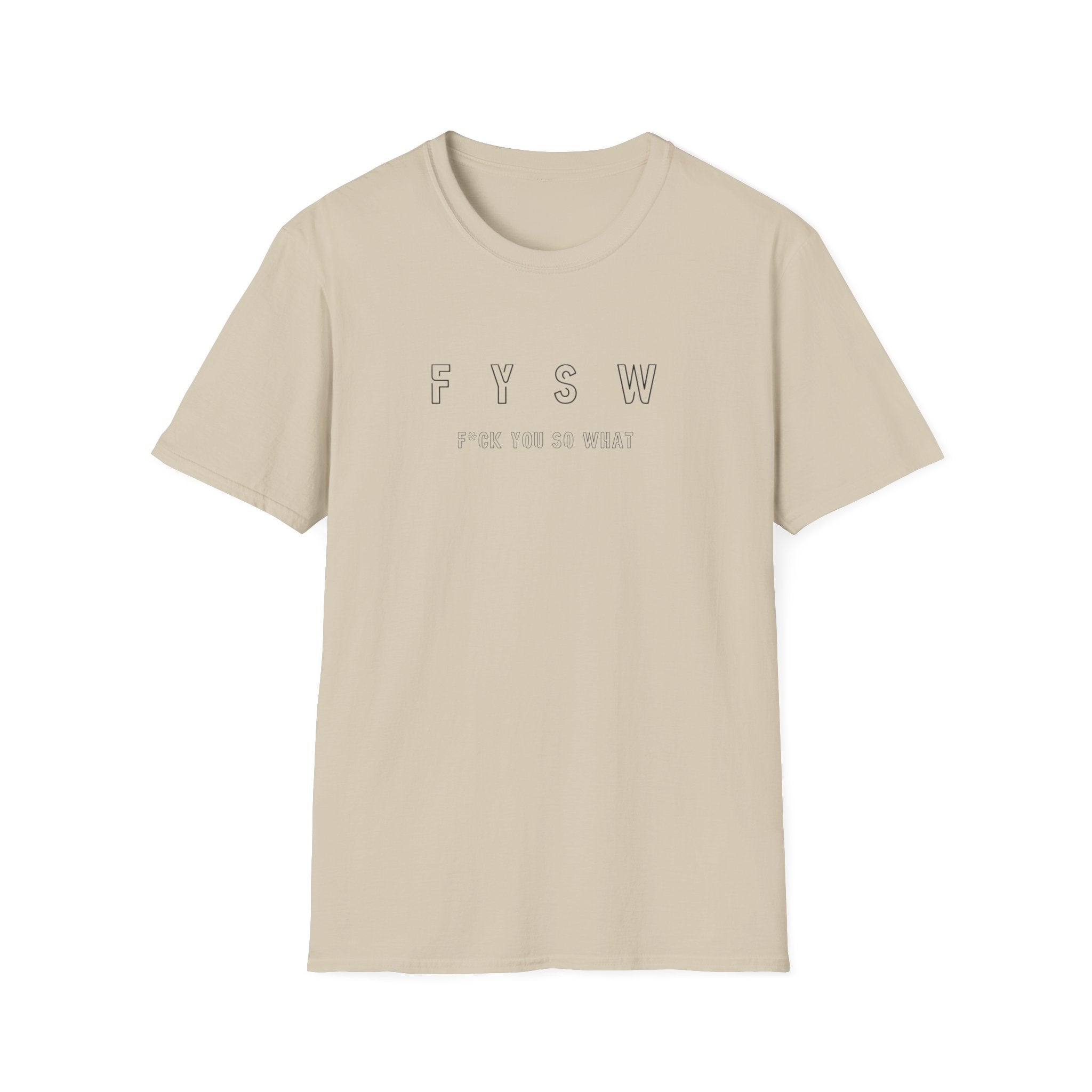 FYSW Outline Logo T-Shirt | Minimal Typography, White Crew Tee