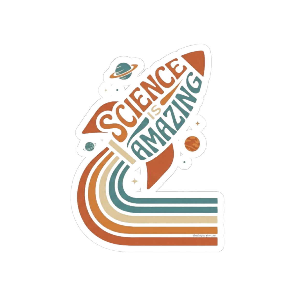 Science Is Amazing rocket sticker | Retro space decal, STEM laptop sticker