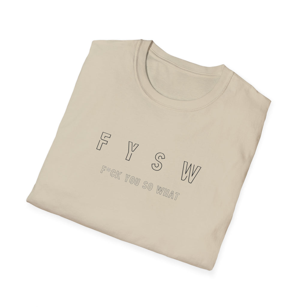 FYSW Outline Logo T-Shirt | Minimal Typography, White Crew Tee