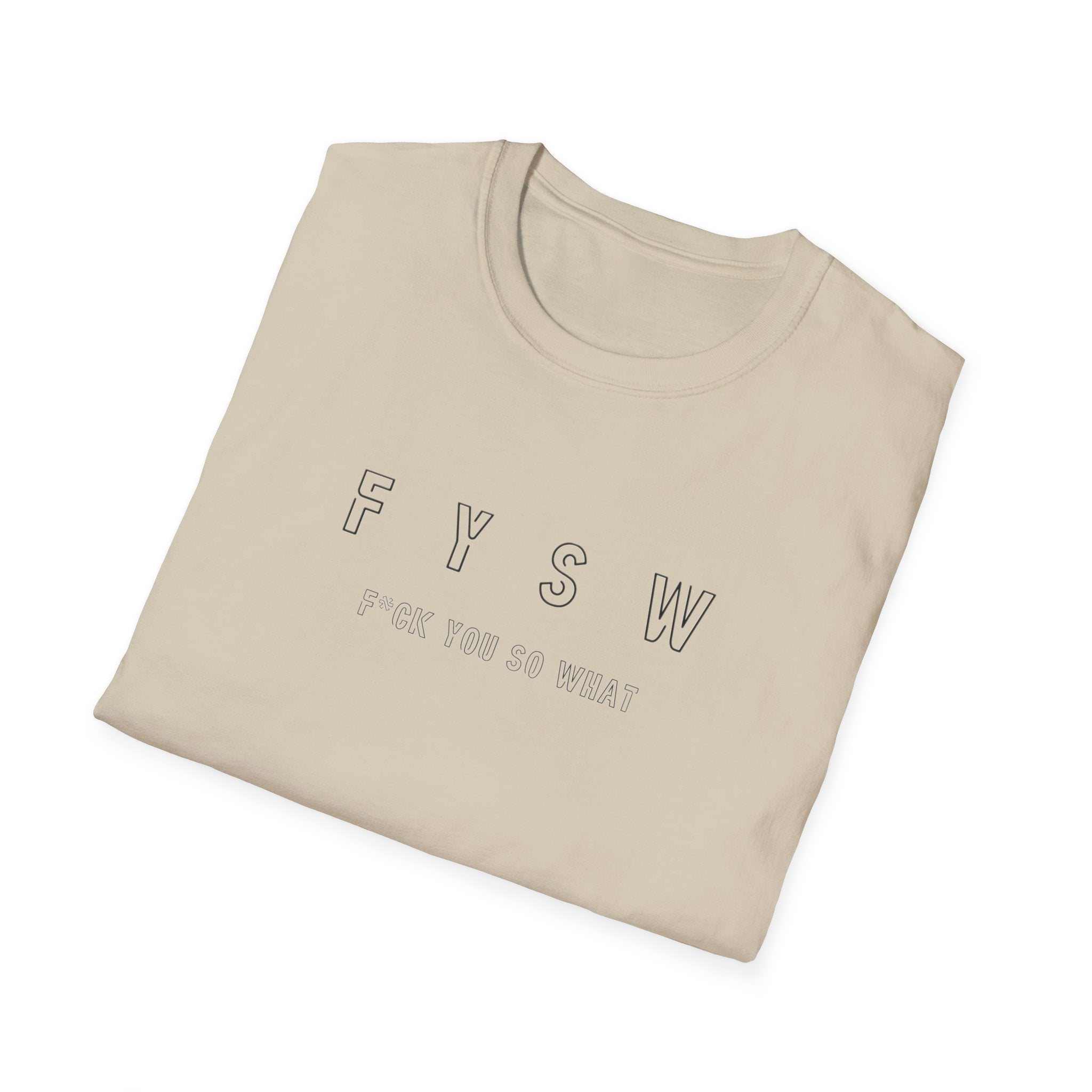 FYSW Outline Logo T-Shirt | Minimal Typography, White Crew Tee