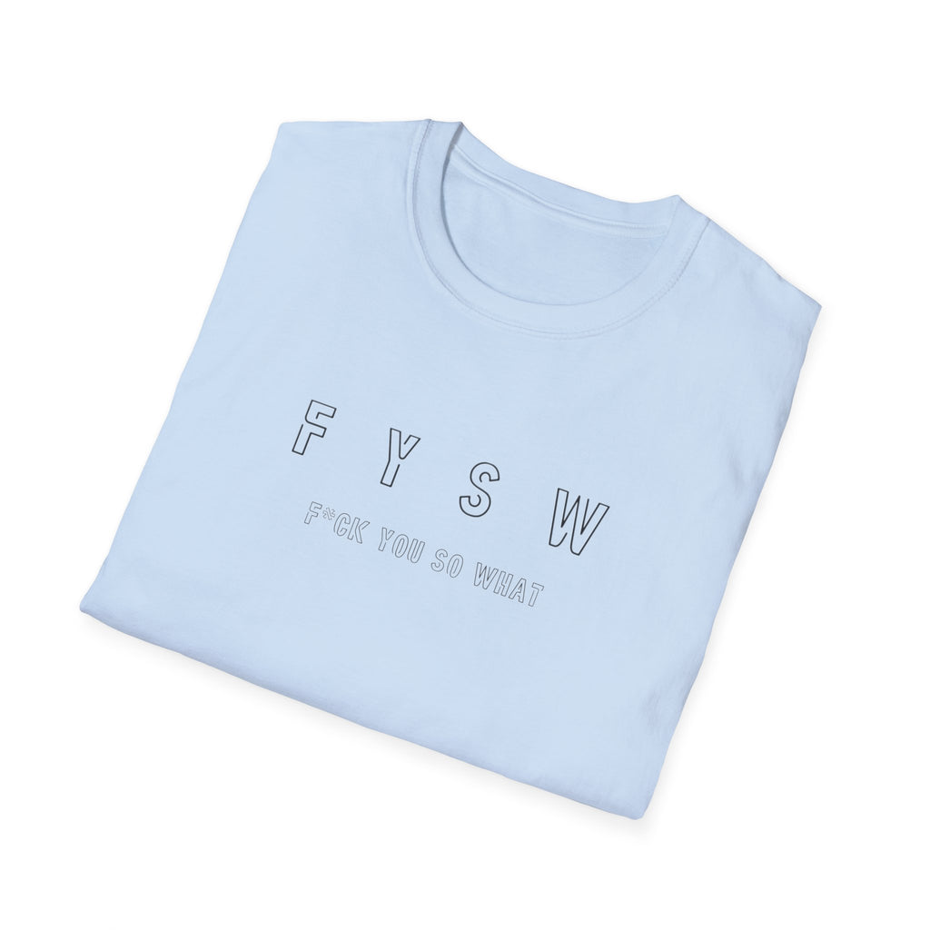 FYSW Outline Logo T-Shirt | Minimal Typography, White Crew Tee