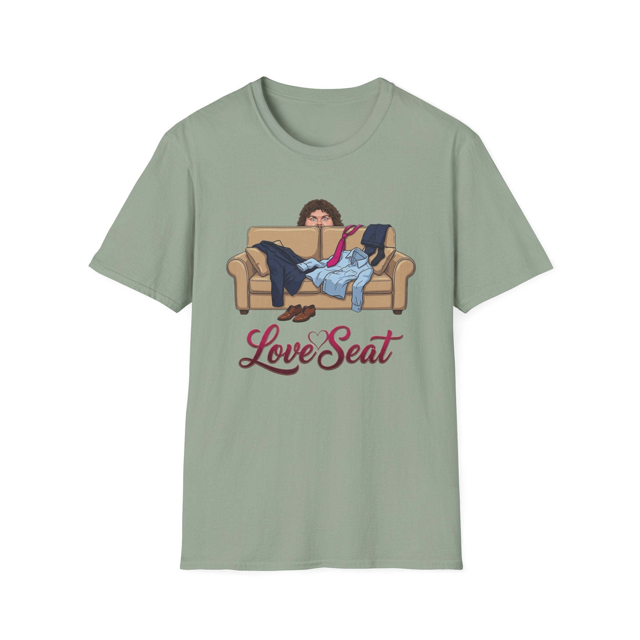 Love Seat T-Shirt | Couple on Couch Illustration