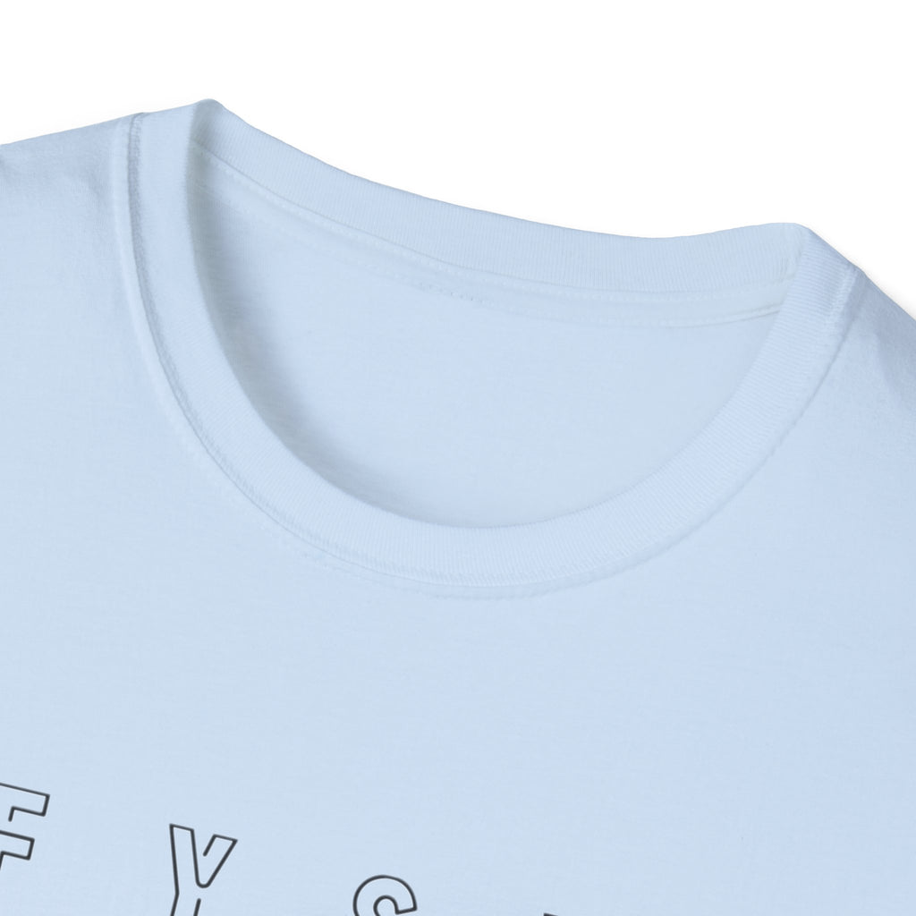 FYSW Outline Logo T-Shirt | Minimal Typography, White Crew Tee