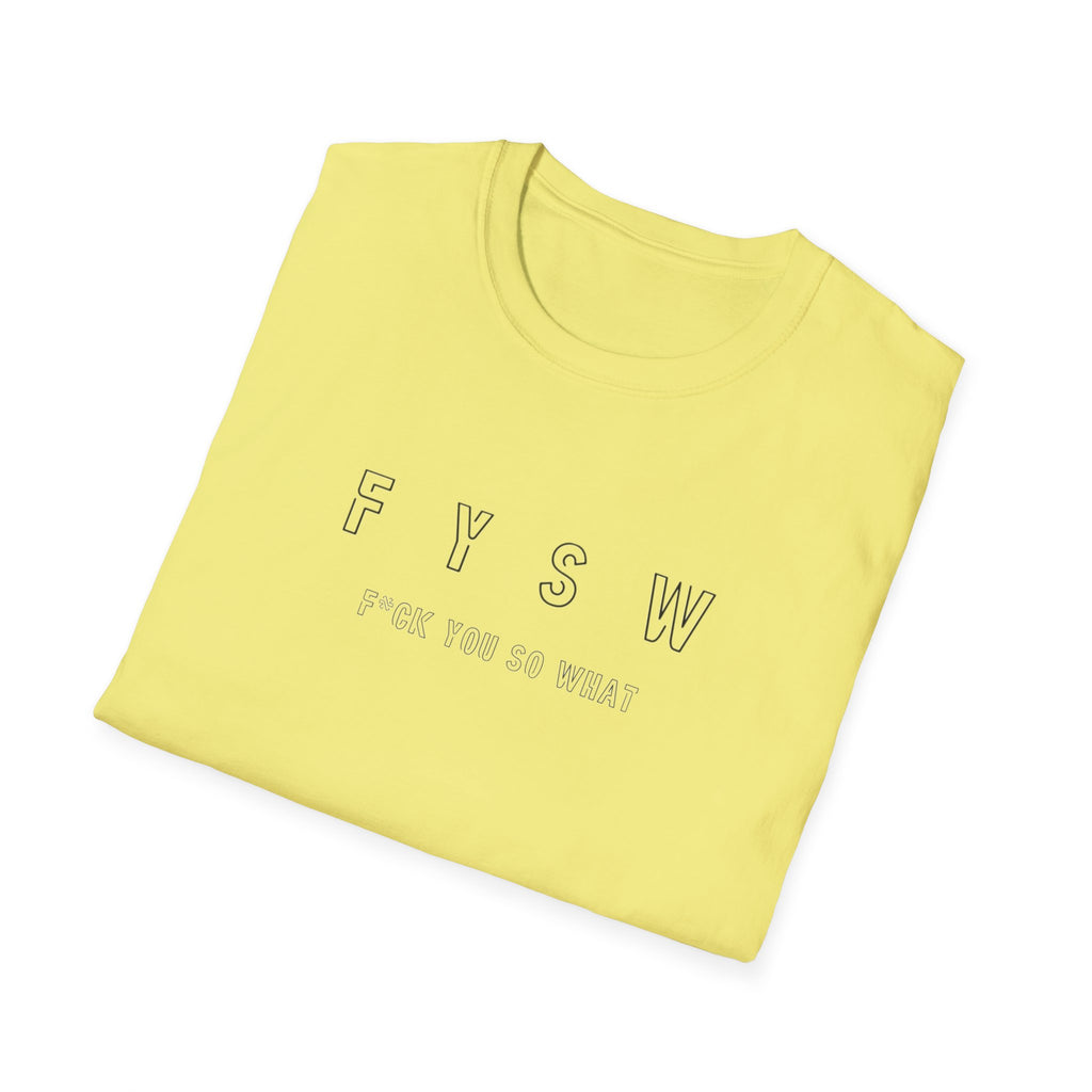 FYSW Outline Logo T-Shirt | Minimal Typography, White Crew Tee