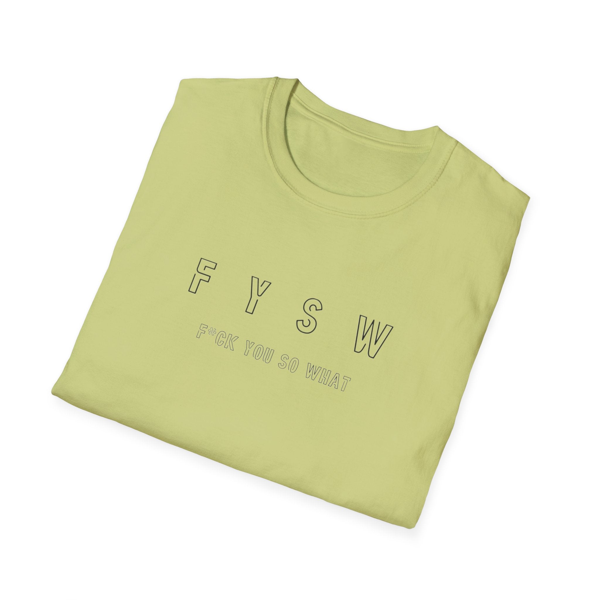 FYSW Outline Logo T-Shirt | Minimal Typography, White Crew Tee
