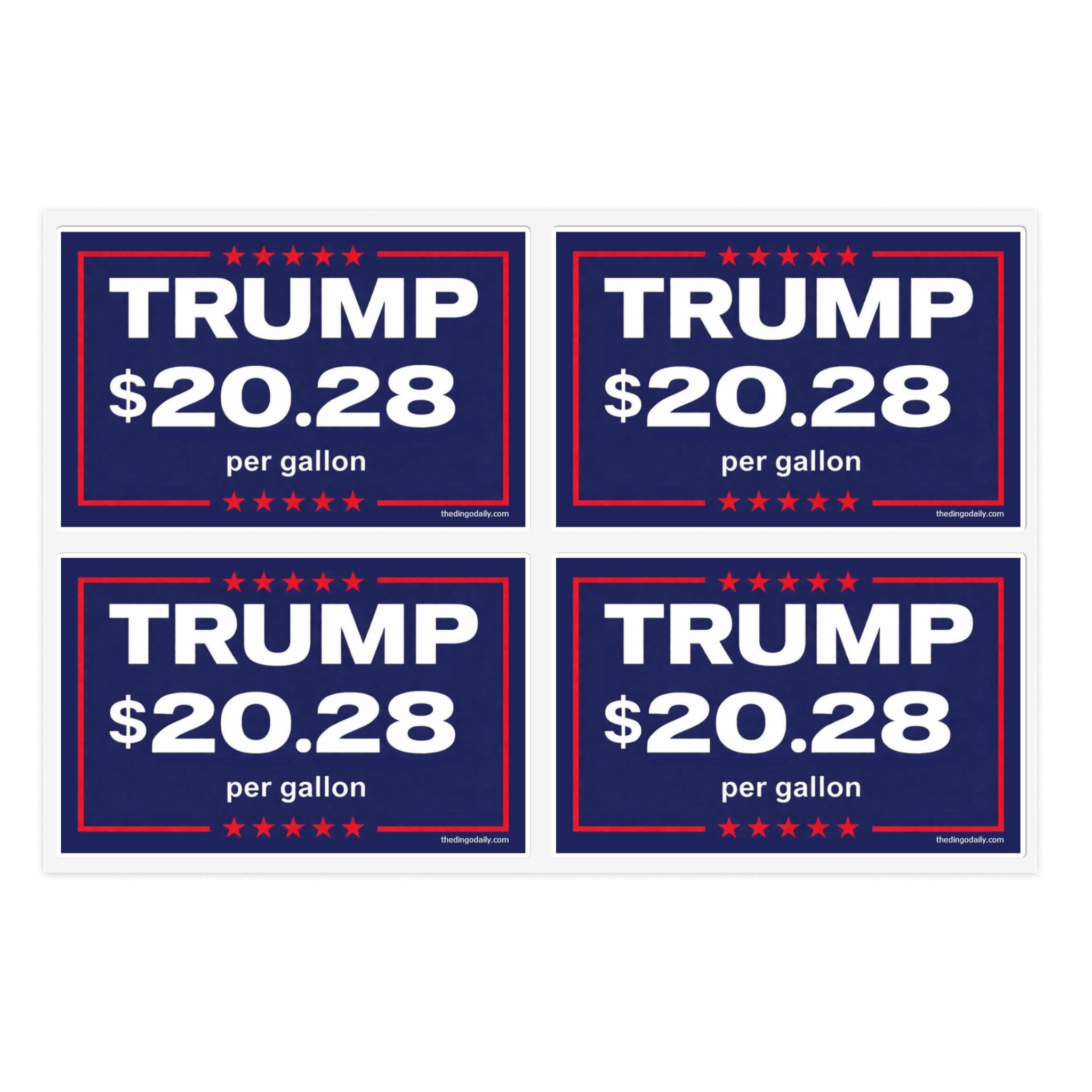 Sticker Sheet | "TRUMP $20.28 per gallon"