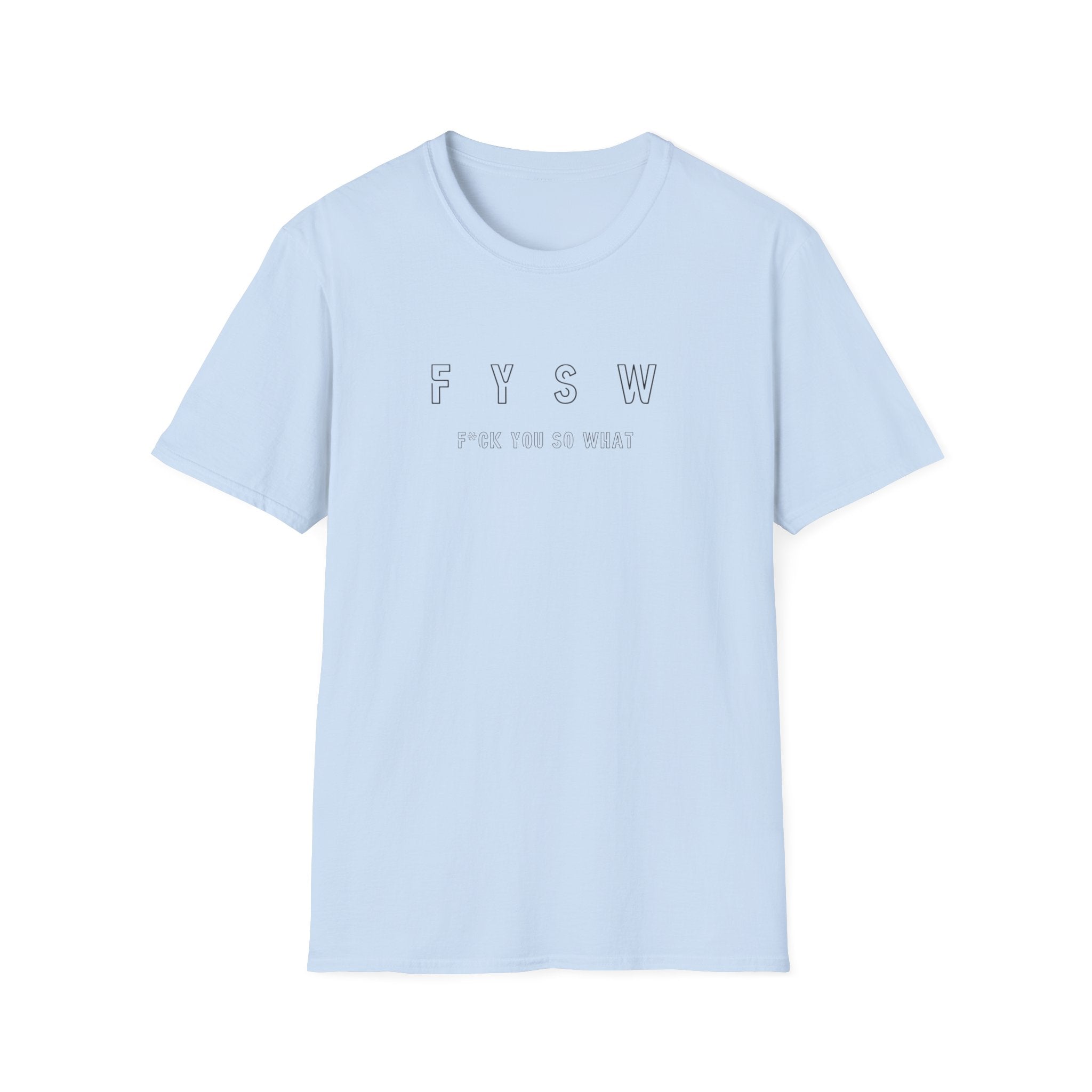 FYSW Outline Logo T-Shirt | Minimal Typography, White Crew Tee