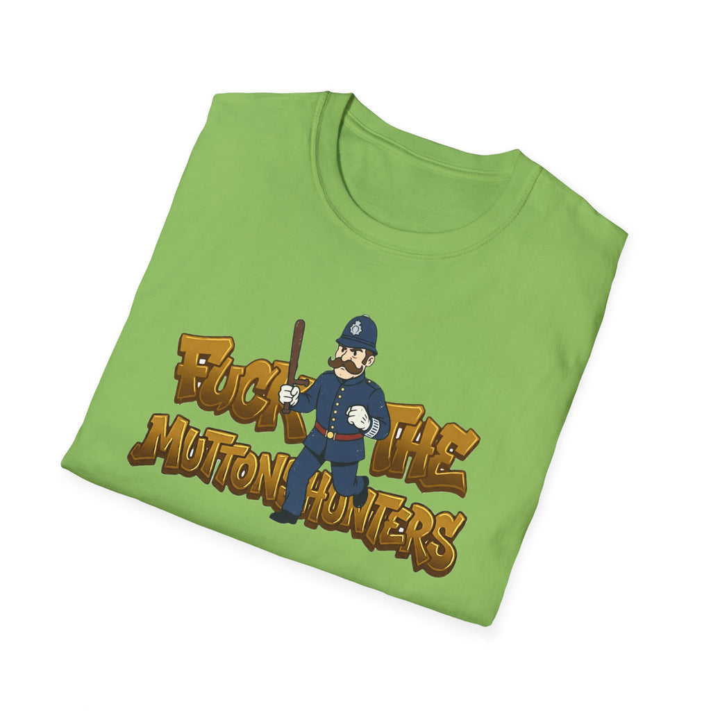 Muttonshunters T-Shirt | Cartoon Cop Character, Gaming Logo Tee