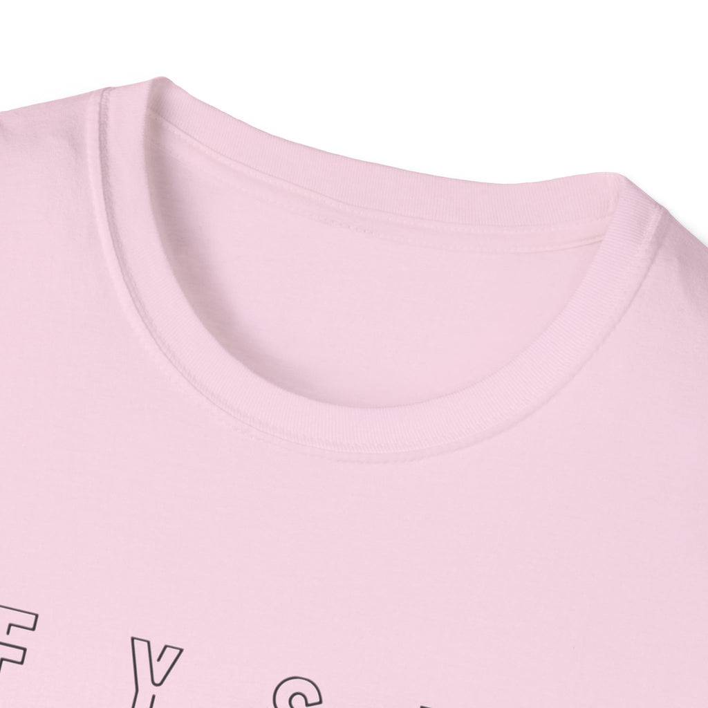 FYSW Outline Logo T-Shirt | Minimal Typography, White Crew Tee